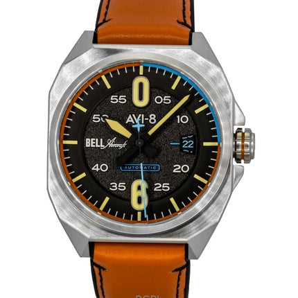 AVI-8 Bell X-1 Machbuster Leather Strap Graphite Black Dial Automatic AV-4115-01 Men's Watch