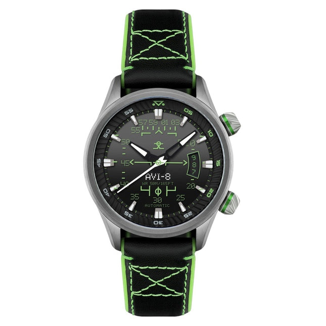 AVI-8 Hawker Harrier HUD Leather Strap Gradient Black Dial Automatic AV-4117-02 Men's Watch