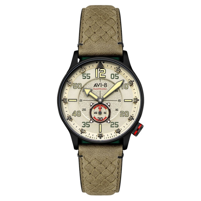 AVI-8 Hawker Typhoon Baldwin Automatic Leather Strap Dark Khaki Dial AV-4119-04 Men's Watch