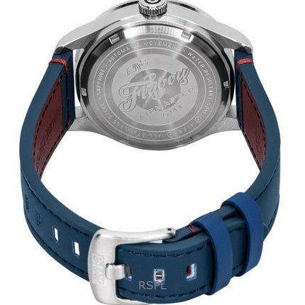 AVI-8 Flyboy Airmaster GMT Cockpit Blue Leather Strap Blue Dial Automatic AV-4128-04 Men's Watch