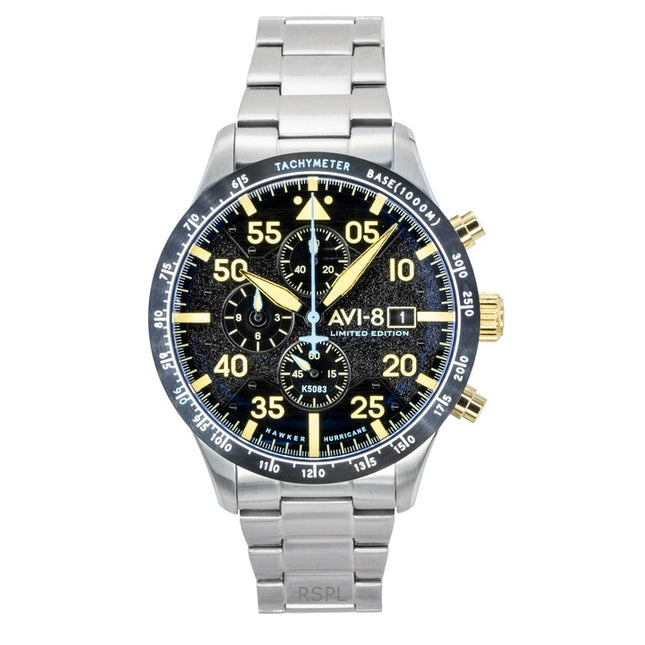 AVI-8 Hawker Hurricane Chronograph Limited Edition Black Dial Quartz AV-4130-11 Men's Watch With Extra Strap