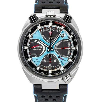 Citizen Promaster Limited Edition Chronograph Leather Strap Blue Dial Eco-Drive Diver's AV0106-01L 200M Men's Watch