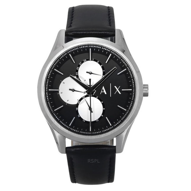 Armani Exchange Multifunction Leather Strap Black Dial Quartz AX1872 Men's Watch