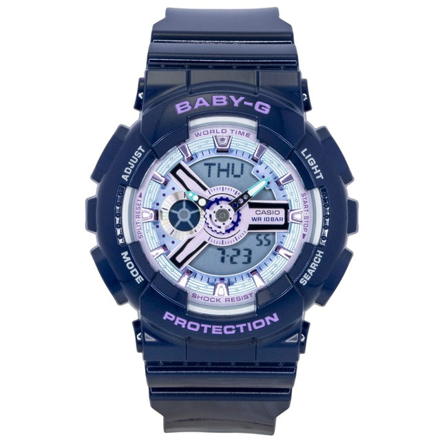 Casio Baby-G Analog Digital Resin Strap Blue Dial Quartz BA-110MC-2A 100M Women's Watch