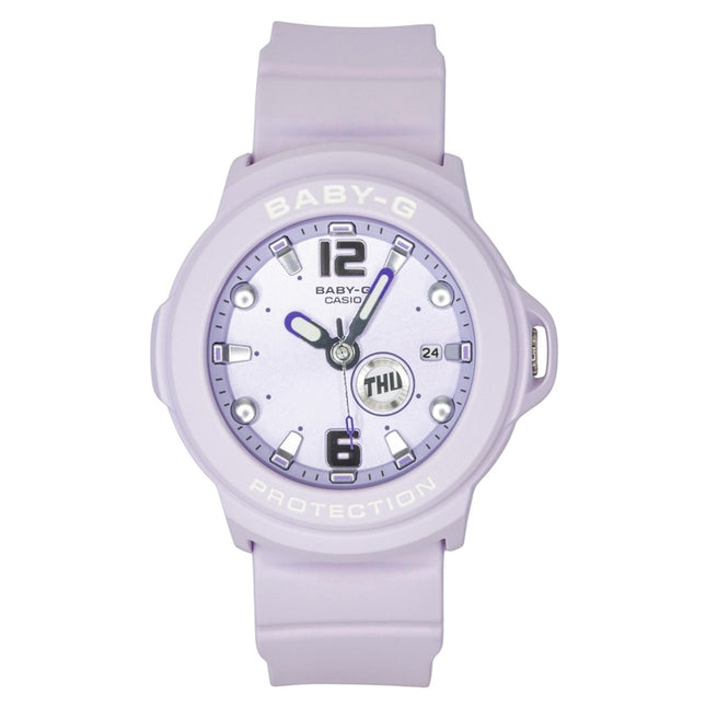 Casio Baby-G Plus Analog Resin Purple Dial Quartz BGA-15K-6A 100M Women's Watch With Convertible Holder