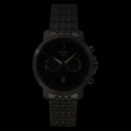 Casio Beside Chronograph Analog Stainless Steel Black Dial Quartz BMS-500D-1A Men's Watch