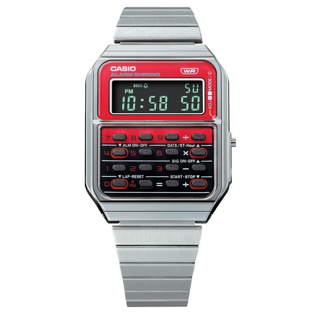 Casio Vintage Heritage Colors Digital Stainless Steel Quartz CA-500WE-4B Unisex Calculator Watch
