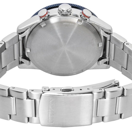 Citizen Eco-Drive Chronograph Stainless Steel Navy Blue Dial CA4716-50L 100M Men's Watch