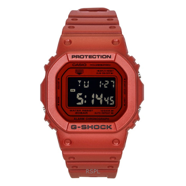 Casio G-Shock Digital Red Bio-Based Resin Strap Quartz DW-5600RRB-4 200M Men's Watch