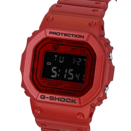 Casio G-Shock Digital Red Bio-Based Resin Strap Quartz DW-5600RRB-4 200M Men's Watch
