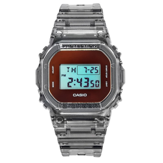 Casio G-Shock Digital Grey Translucent Resin Strap Quartz DW-5600TLS-8 200M Men's Watch