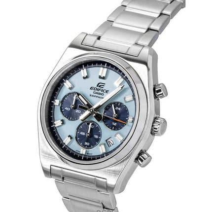 Casio Edifice Analog Standard Chronograph Stainless Steel Blue Dial Quartz EFB-730D-2BV 100M Men's Watch