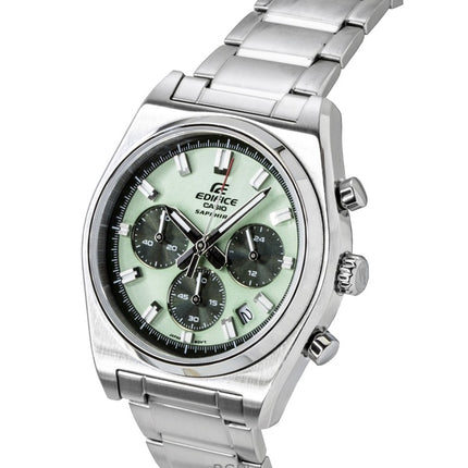 Casio Edifice Analog Standard Chronograph Stainless Steel Green Dial Quartz EFB-730D-3AV 100M Men's Watch