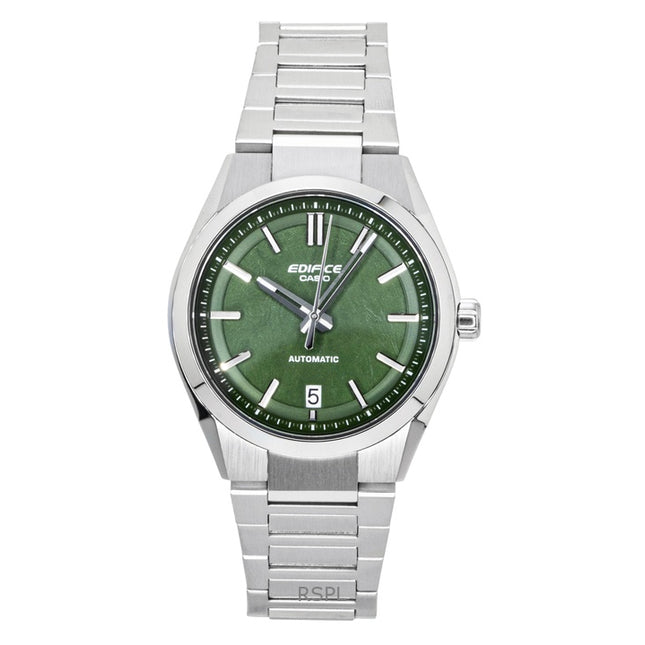 Casio Edifice Analog Stainless Steel Forged Carbon Green Dial Automatic EFK-100D-3A 100M Men's Watch