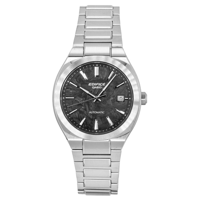 Casio Edifice Analog Stainless Steel Forged Carbon Black Dial Automatic EFK-200CD-1A 100M Men's Watch