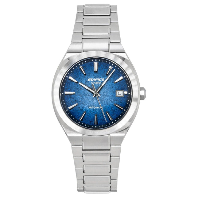 Casio Edifice Analog Stainless Steel Electroformed Textured Blue Dial Automatic EFK-200D-2A 100M Men's Watch