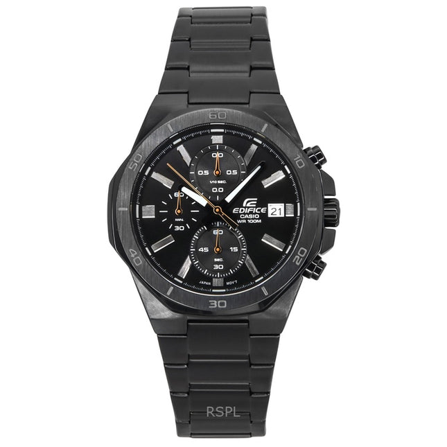 Casio Edifice Standard Analog Chronograph Stainless Steel Black Dial Quartz EFV-640DC-1AV 100M Men's Watch