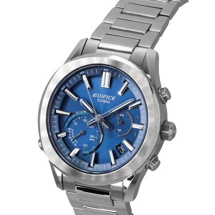 Casio Edifice Analog Chronograph Smartphone Link Stainless Steel Blue Dial Solar EQB-1300D-2A 100M Men's Watch