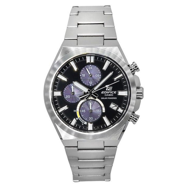 Casio Edifice Analog Chronograph Stainless Steel Black Dial Solar EQS-950D-1A 100M Men's Watch