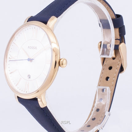 Fossil Jacqueline Silver Dial Navy Blue Leather ES3843 Womens Watch