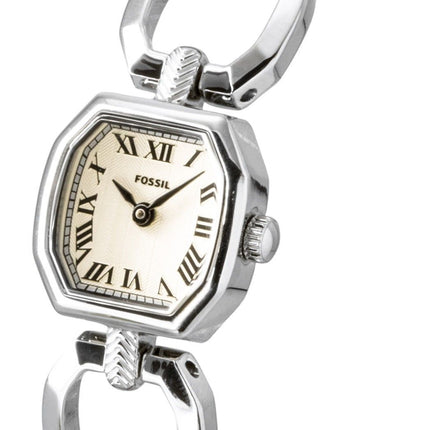 Fossil Harlow Stainless Steel Satin Cream Dial Quartz ES5485 Women's Watch