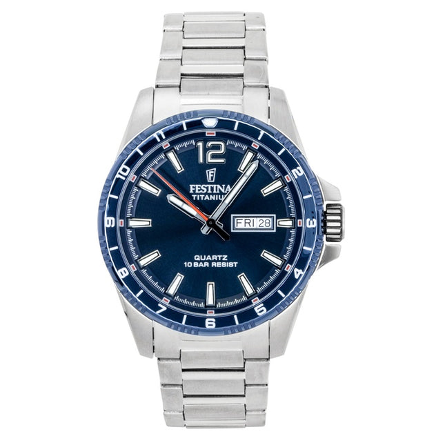 Festina Titanium Analog Blue Dial Quartz F20698-2 100M Men's Watch