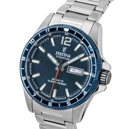 Festina Titanium Analog Blue Dial Quartz F20698-2 100M Men's Watch