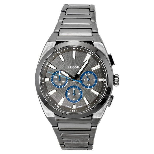 Fossil Everett Chronograph Smoke Stainless Steel Gray Dial Quartz FS6107 Men's Watch