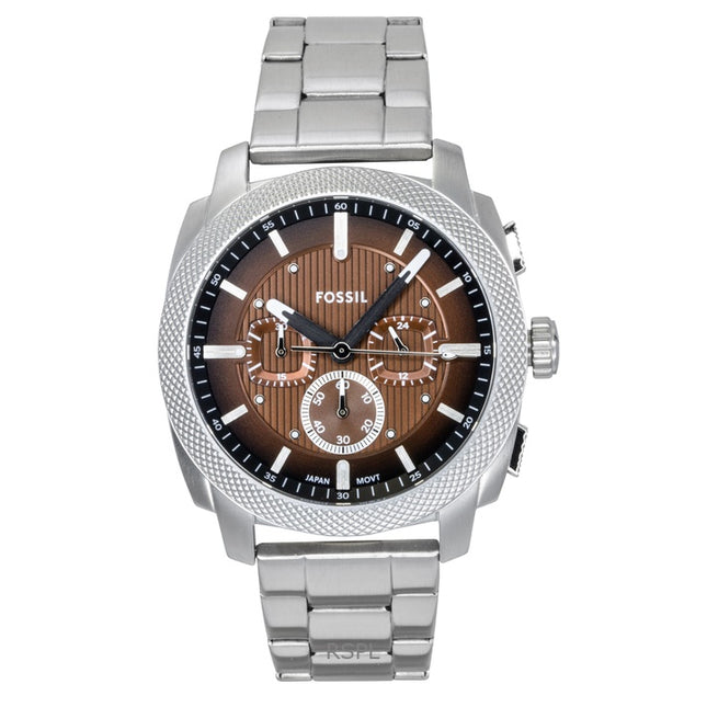 Fossil Machine Chronograph Stainless Steel Brown Dial Quartz FS6144 Men's Watch