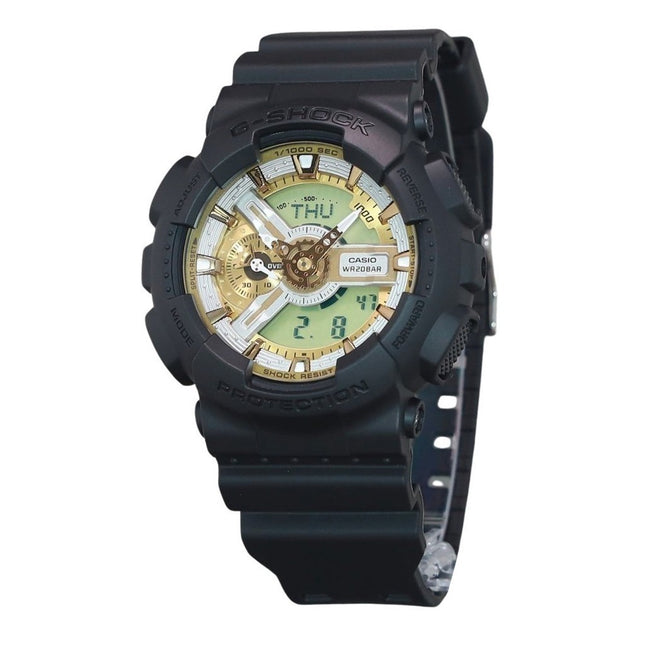Casio G-Shock Analog Digital Resin Strap Gold Dial Quartz GA-110CD-1A9 200M Men's Watch