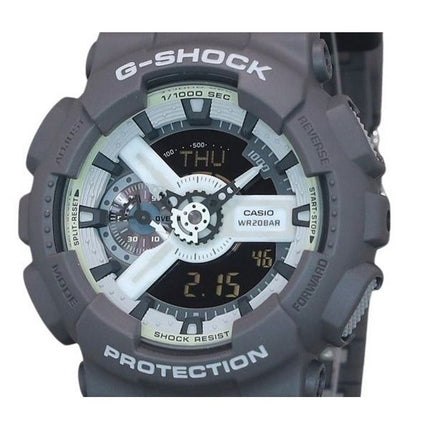 Casio G-Shock Hidden Glow Series Analog Digital Resin Strap Grey Dial Quartz GA-110HD-8A 200M Men's Watch
