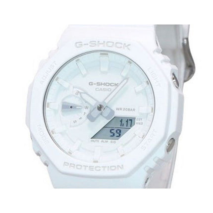 Casio G-Shock Tone-on-Tone Analog Digital Resin Strap White Dial Quartz GA-2100-7A7 Men's Watch