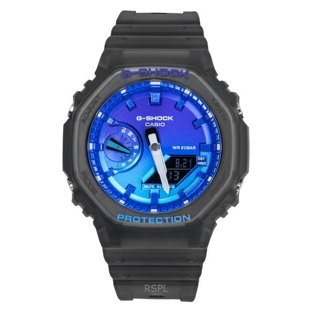 Casio G-Shock Analog Digital Resin Strap Blue Dial Quartz GA-2100FLS-8A2 200M Men's Watch