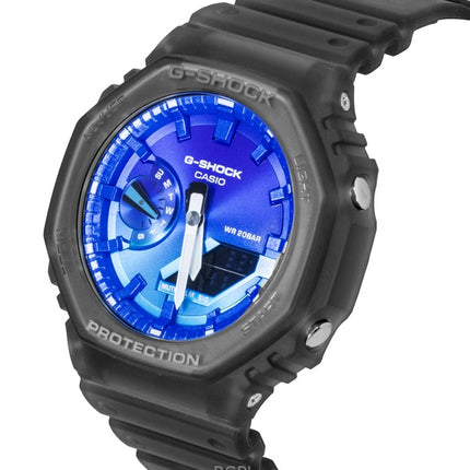 Casio G-Shock Analog Digital Resin Strap Blue Dial Quartz GA-2100FLS-8A2 200M Men's Watch
