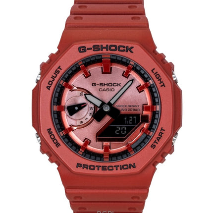 Casio G-Shock Analog Digital Red Bio-Based Resin Strap Quartz GA-2100RRB-4A 200M Men's Watch