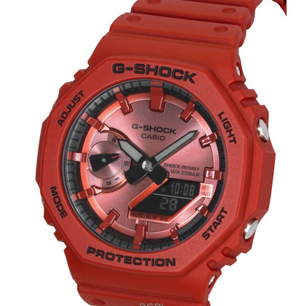 Casio G-Shock Analog Digital Red Bio-Based Resin Strap Quartz GA-2100RRB-4A 200M Men's Watch