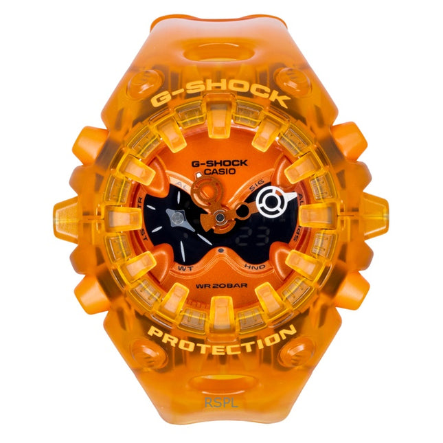 Casio G-Shock Resin Strap Analog Digital Orange Dial Quartz GA-V01SKE-4A 200M Men's Watch
