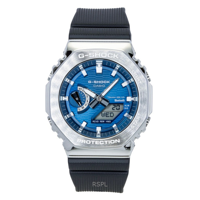 Casio G-Shock G-Steel Bio-Based Resin Strap Smartphone Link Analog Digital Blue Dial Solar GBM-2100A-2B 200M Men's Watch