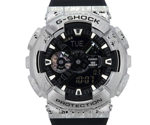 Casio G-Shock G-Steel Analog Digital Grunge Camouflage Resin Strap Bla