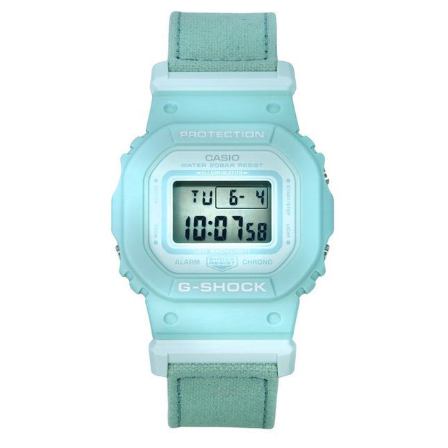 Casio G-Shock Digital Organic Blue Cloth Strap Bio-Based Resin Quartz GMD-S5600CT-3 200M Women's Watch