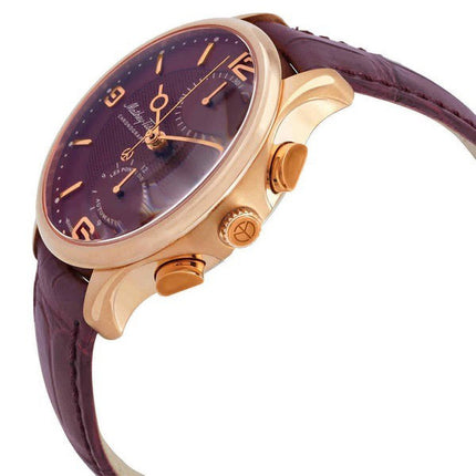 Mathey-Tissot Edmond Chronograph Leather Strap Purple Dial Automatic H1886CHATPR Men's Watch