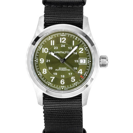 Hamilton Khaki Field Textile NATO Strap Green Dial Automatic H70455960 100M Men's Watch