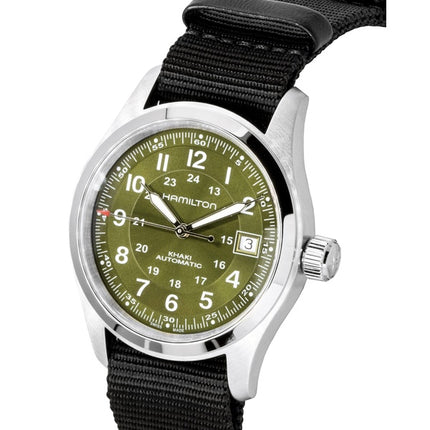 Hamilton Khaki Field Textile NATO Strap Green Dial Automatic H70455960 100M Men's Watch