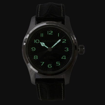 Hamilton Khaki Field Murph Leather Strap Black Dial Automatic H70605732 100M Men's Watch With Extra Bracelet