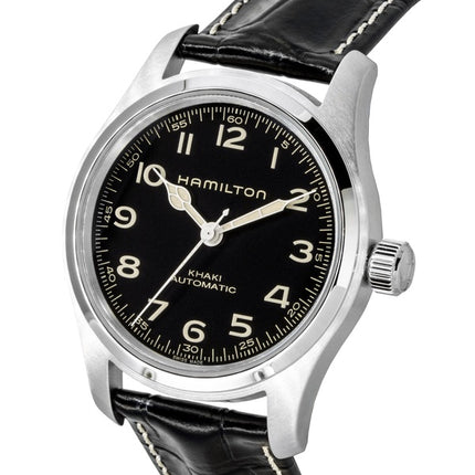 Hamilton Khaki Field Murph Leather Strap Black Dial Automatic H70605732 100M Men's Watch With Extra Bracelet