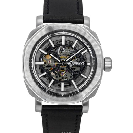 Ingersoll The Outrider Leather Strap Black Skeleton Dial Automatic I16401 Men's Watch