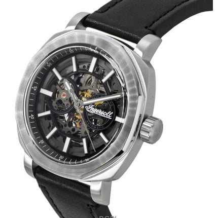 Ingersoll The Outrider Leather Strap Black Skeleton Dial Automatic I16401 Men's Watch