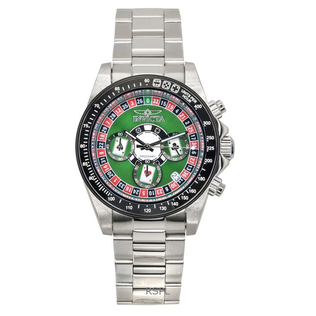 Invicta Speedway Roulette Casino Chronograph GMT Green Dial Quartz 44642 200M Men's Watch