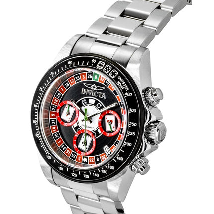 Invicta Speedway Roulette Casino Chronograph GMT Stainless Steel Black Dial Quartz 44643 200M Men's Watch