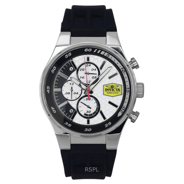 Invicta Racing Chronograph Silicone Strap White Dial Quartz 47736 Men's Watch
